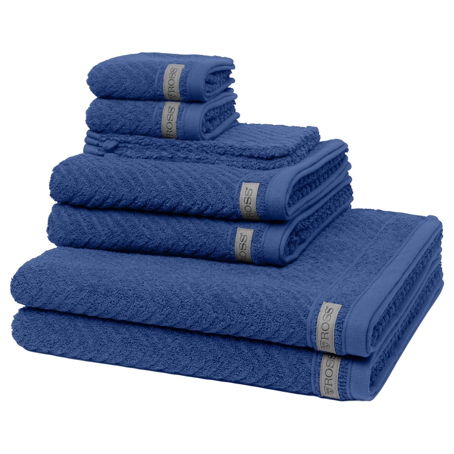 ROSS Smart 8-teilig Handtuch-Set Royalblau Schwarz