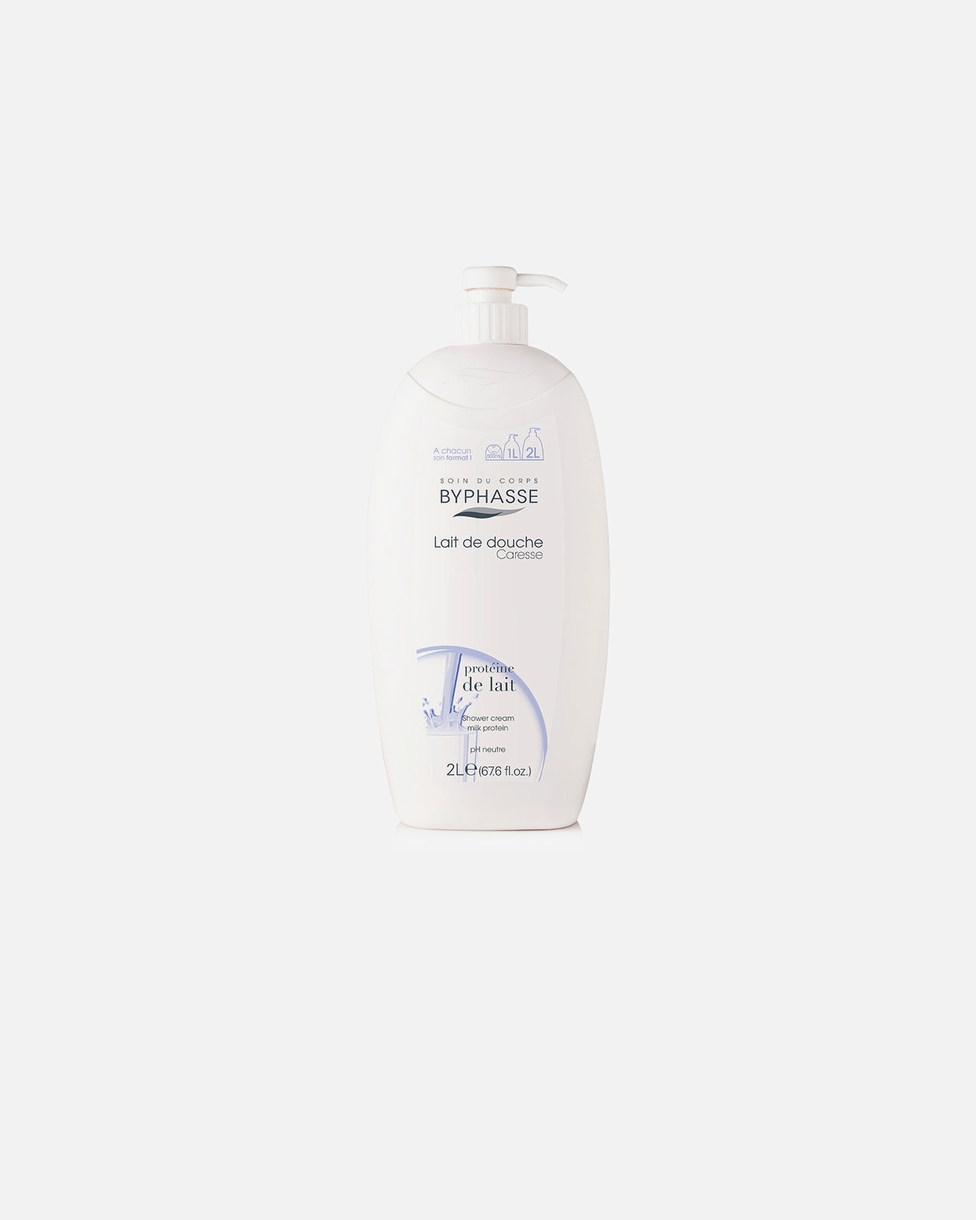 Duschgel für Unisex Byphasse CARESSE Duschgel mit Milchprotein 2000 ml