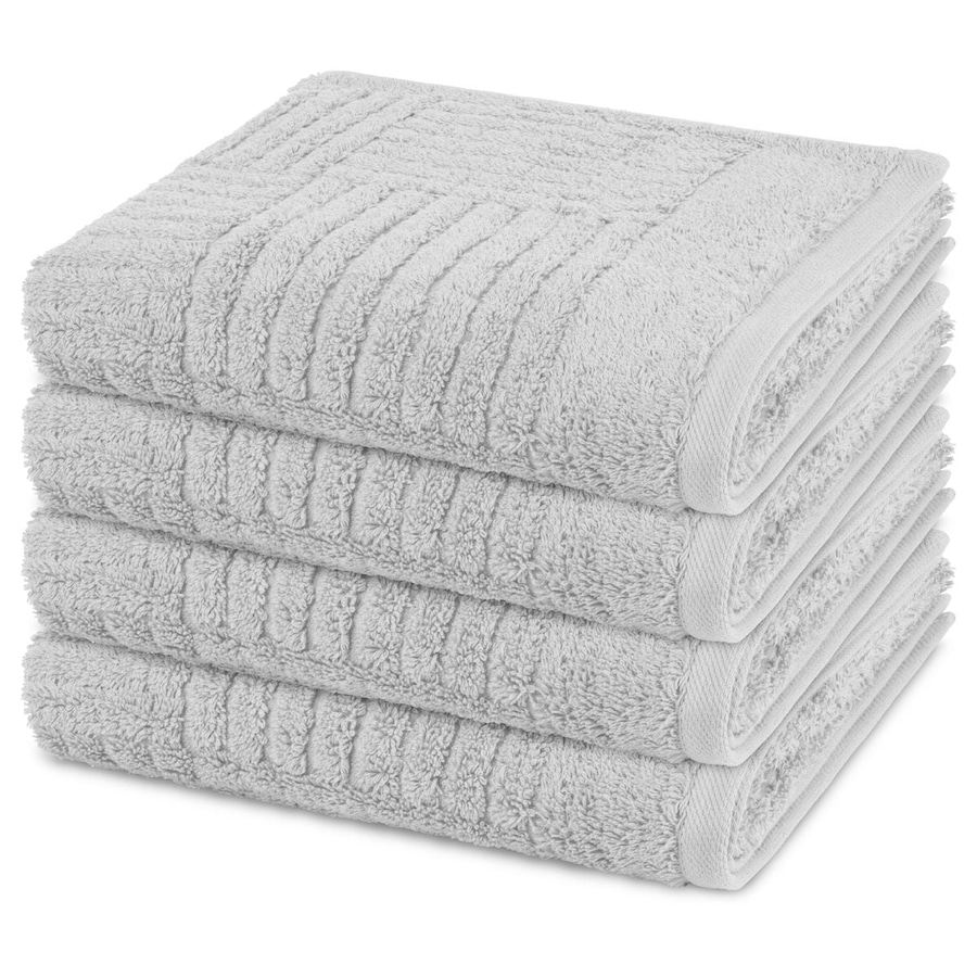 ROSS Handtuch-Set Carre (4er Set) Kiesel Silber