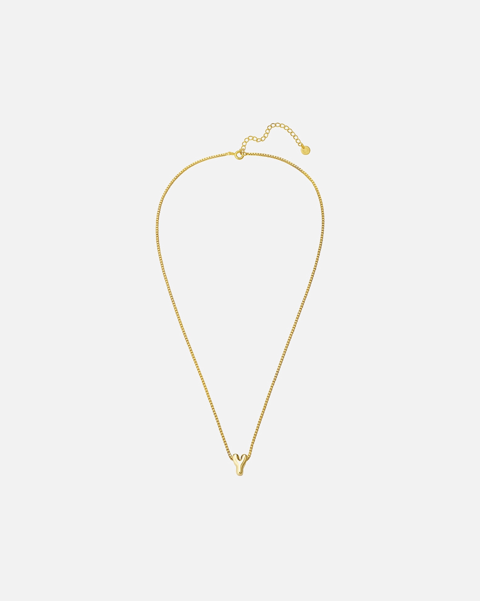 Halskette für Weiblich Glanzstücke München Halskette Buchstabe Y aus Sterling Silber in gelbgold 40,0 cm Basiskette + 5,0 cm Verlängerung