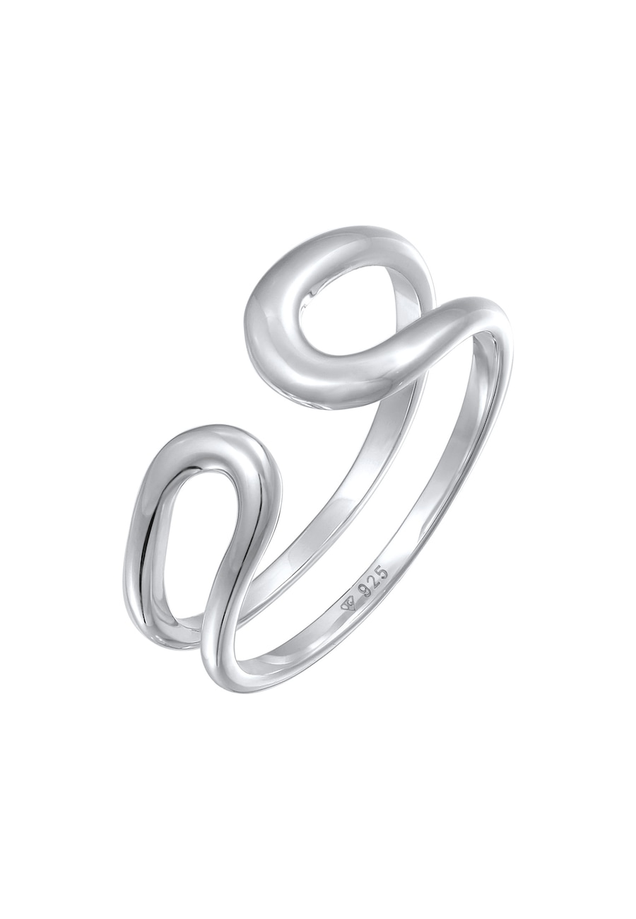 Elli PREMIUM Ring Offen Modern Verstellbar 925 Silber 52 Damen