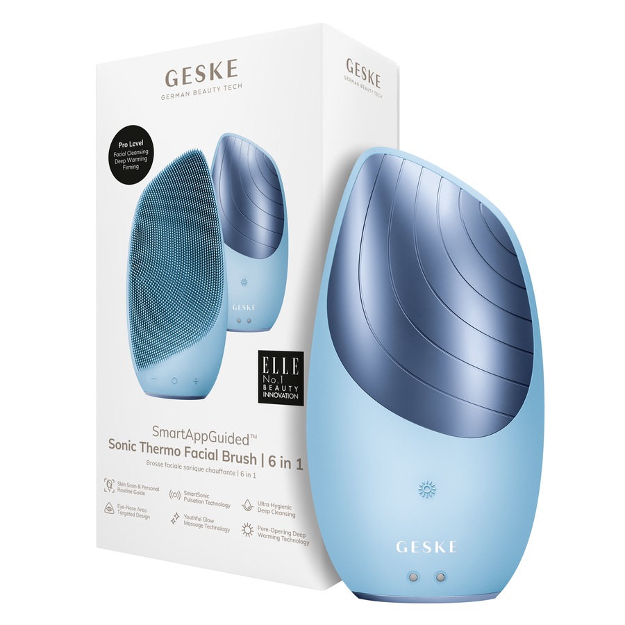 Geske SmartAppGuided Sonic Thermo Facial Brush | 6 in 1 Aquamarine