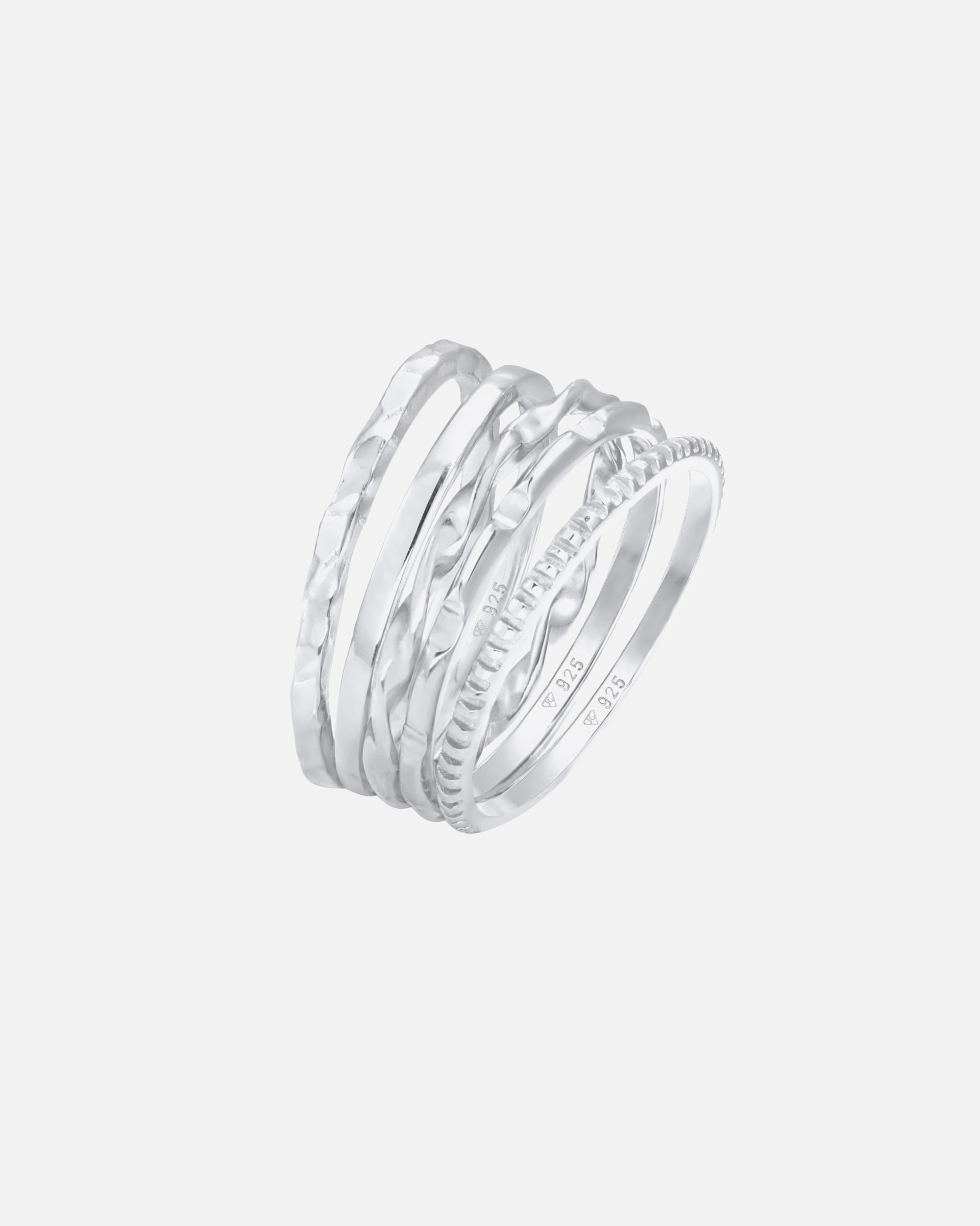 Ring für Weiblich Elli Stapelringe Stacking Bandring 5er Set 925 Silber 58