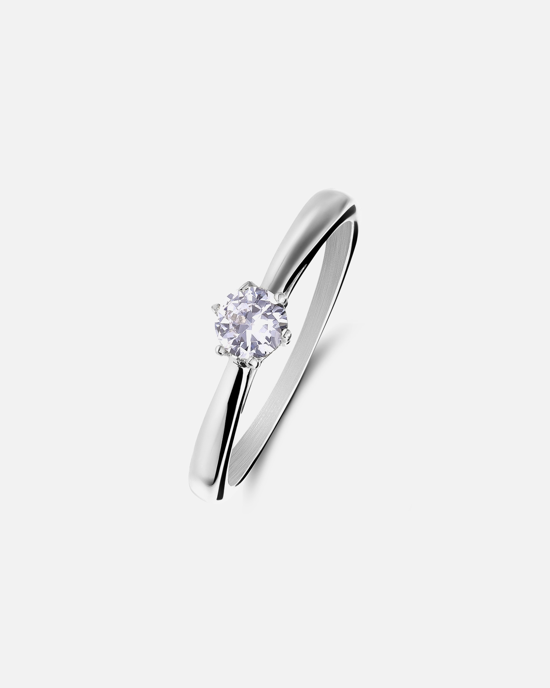 Ring für Weiblich Lucardi Verlobungsring aus Edelstahl Silber - 49mm