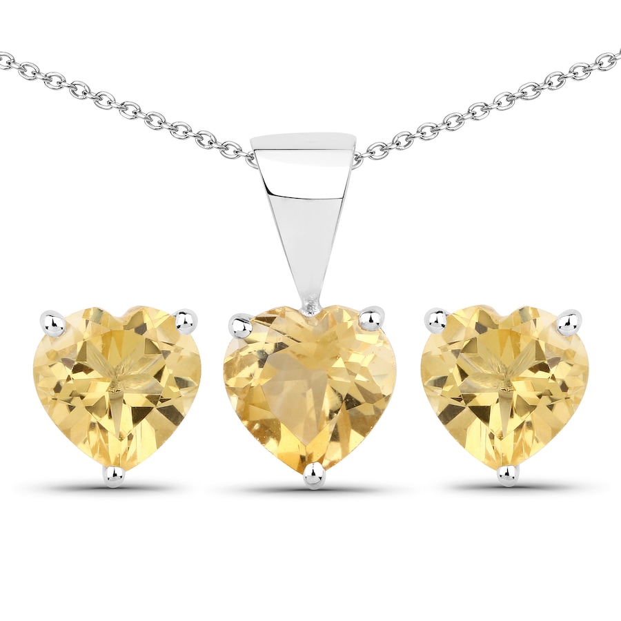 Vira Jewels Schmuck-Set 925/- Sterling Silber Citrin orange 2,1 ct. weiß Damen