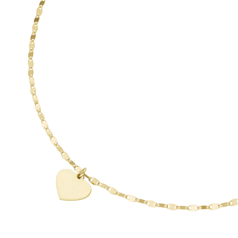 Smart Jewel Kette Herz-Anhänger an Fantasiekette, Silber 925 45 cm Gold Damen