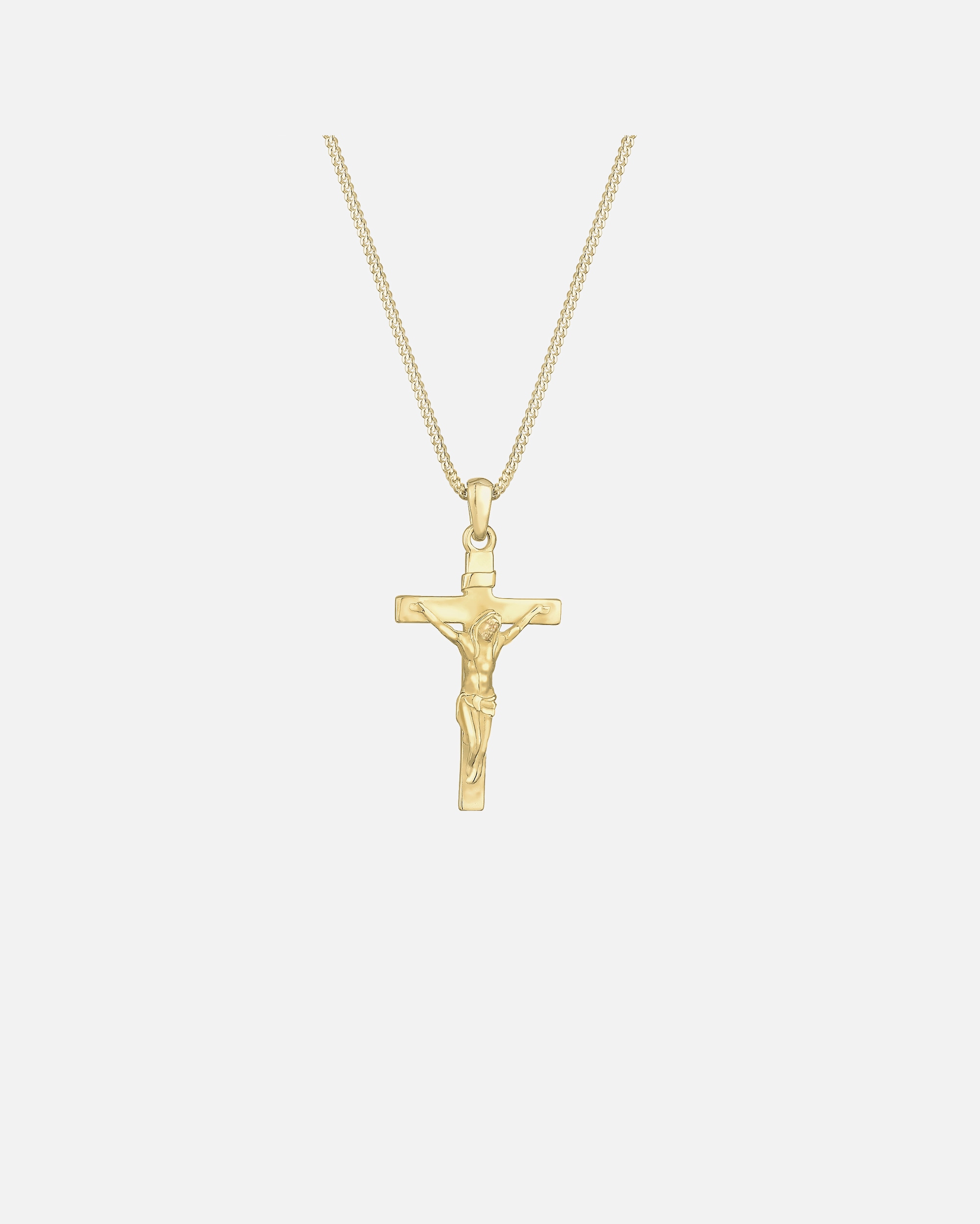 Halskette für Weiblich Elli PREMIUM Kreuz Klassisch Glaube Jesus Kommunion 375 Gelbgold 45