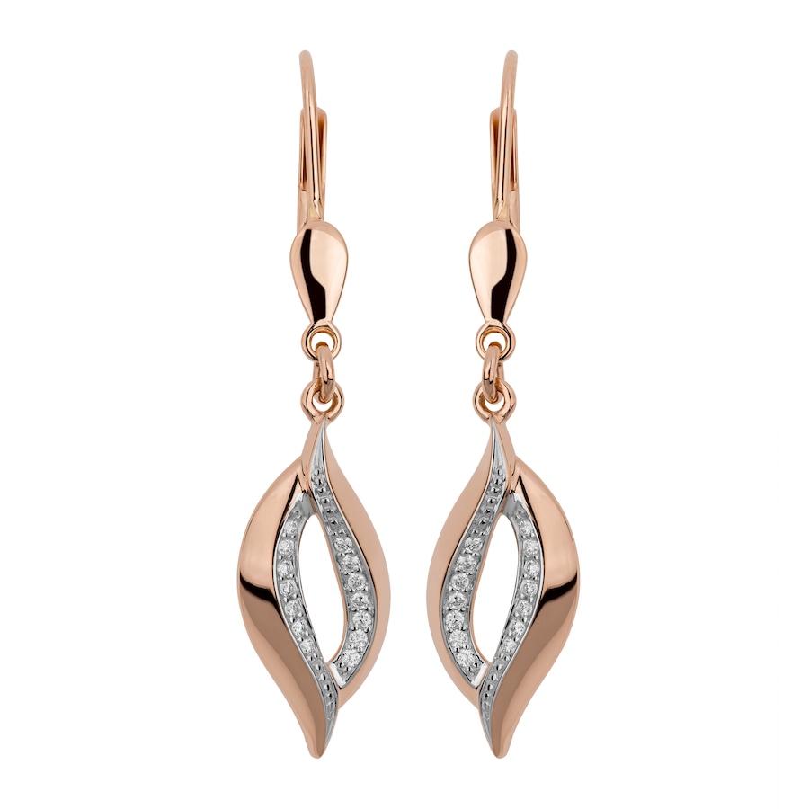 Orolino Ohrringe 585/- Gold Brillant weiß 0.1000 Karat rosa Damen