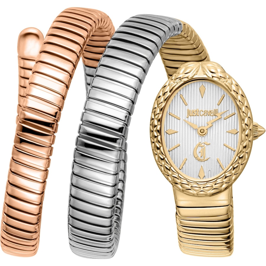 Roberto Cavalli Damenuhr Edelstahl tricolor Damen