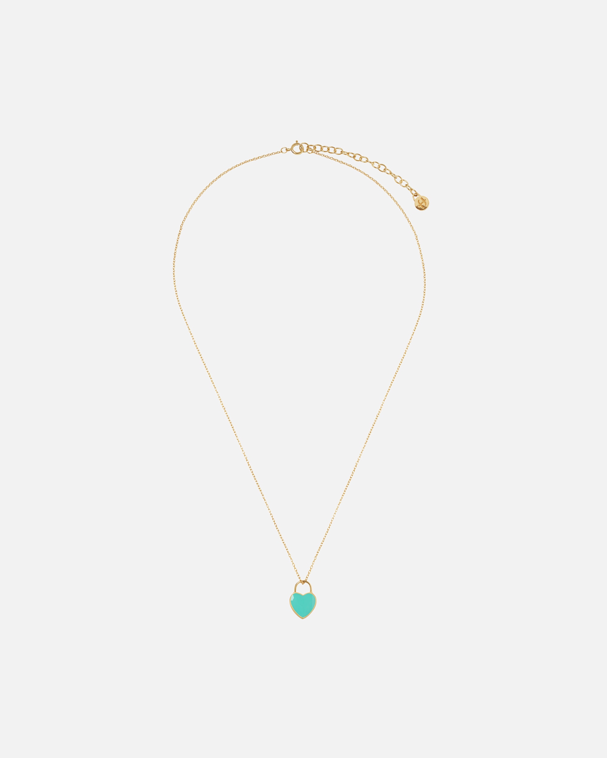 Halskette für Weiblich fejn Default Brand Line Halskette mit Herzanhänger, handgefertigt, nachhaltig, Echtschmuck türkis