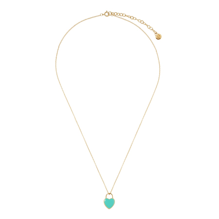 fejn Halskette mit Herzanhänger, handgefertigt, nachhaltig, Echtschmuck türkis Damen