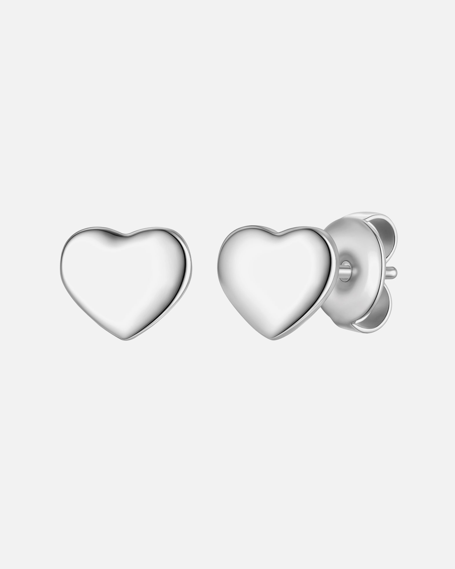 Ohrringe für Weiblich Glanzstücke München Ohrstecker Herz aus Edelstahl in Silber 6,3 mm