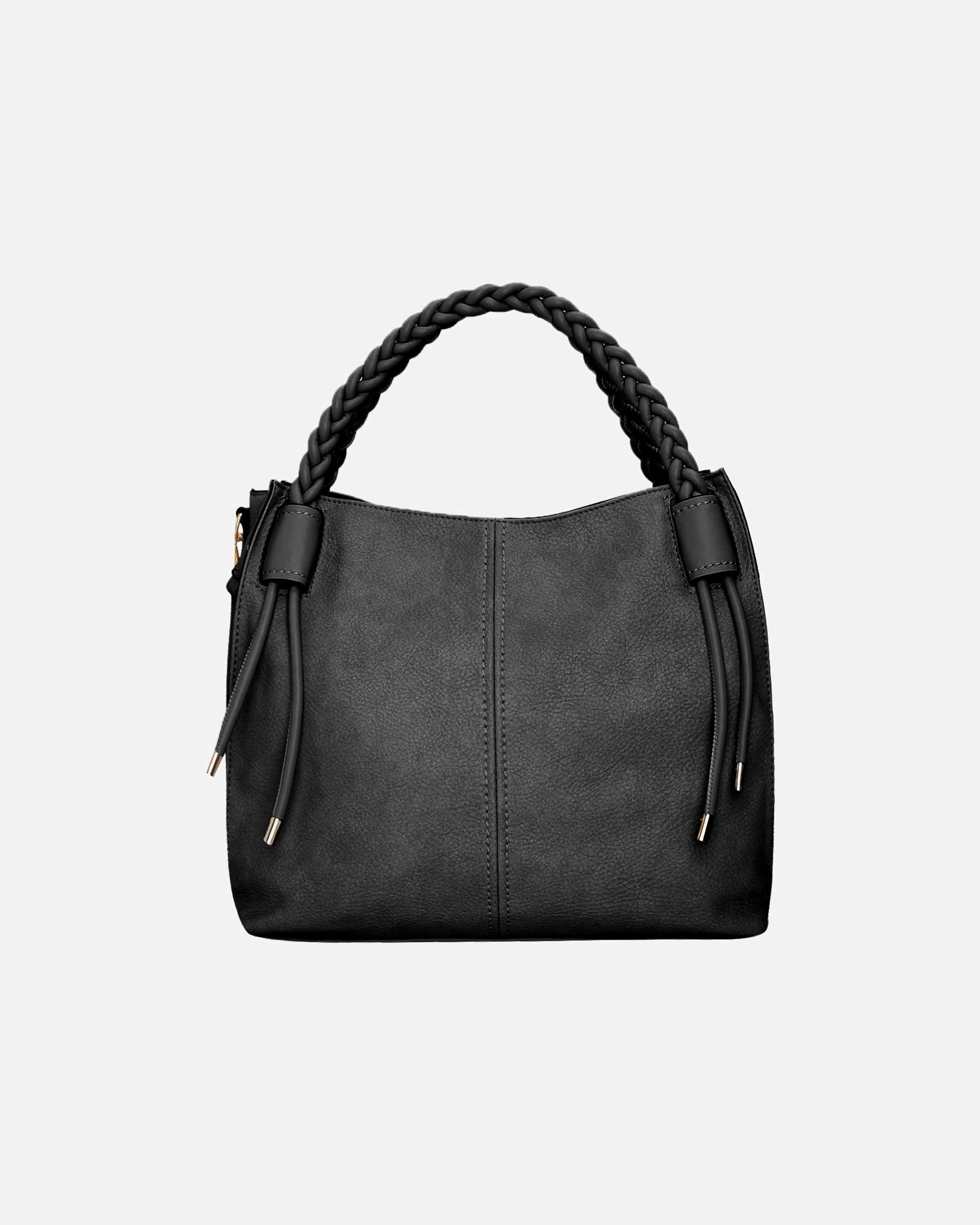 Umhängetasche für Unisex HARPA Schultertasche Lettie mit geflochtenen Details schwarz