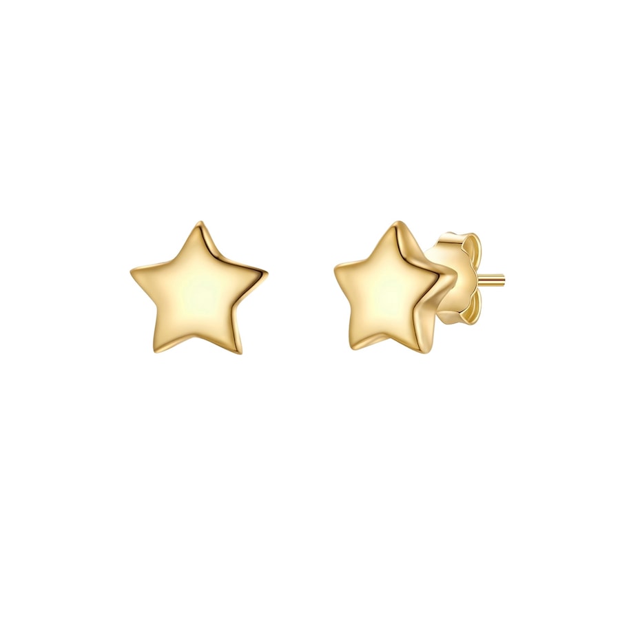 Glanzstücke München Ohrstecker Stern aus Sterling Silber in gelbgold 5,4 mm Damen