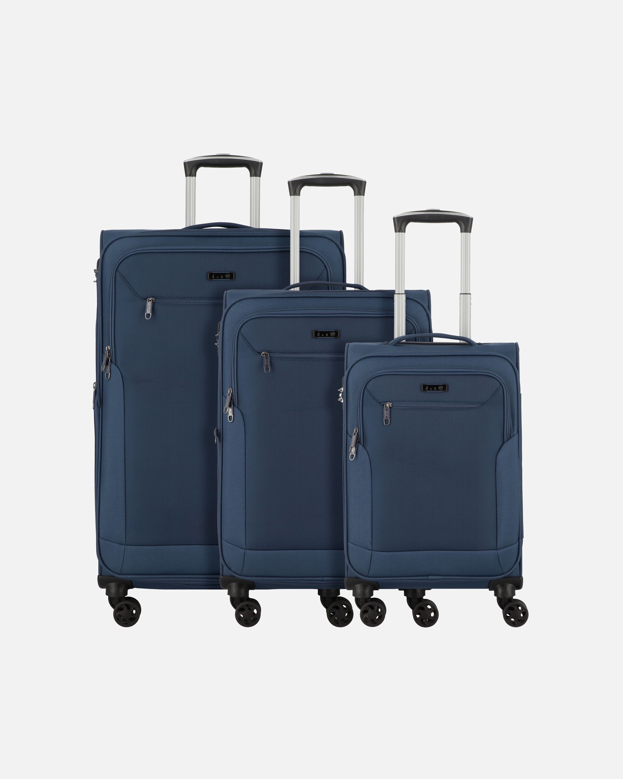 Koffer für Männlich d & n Travel Line 6804 4-Rollen Kofferset 3tlg. blue