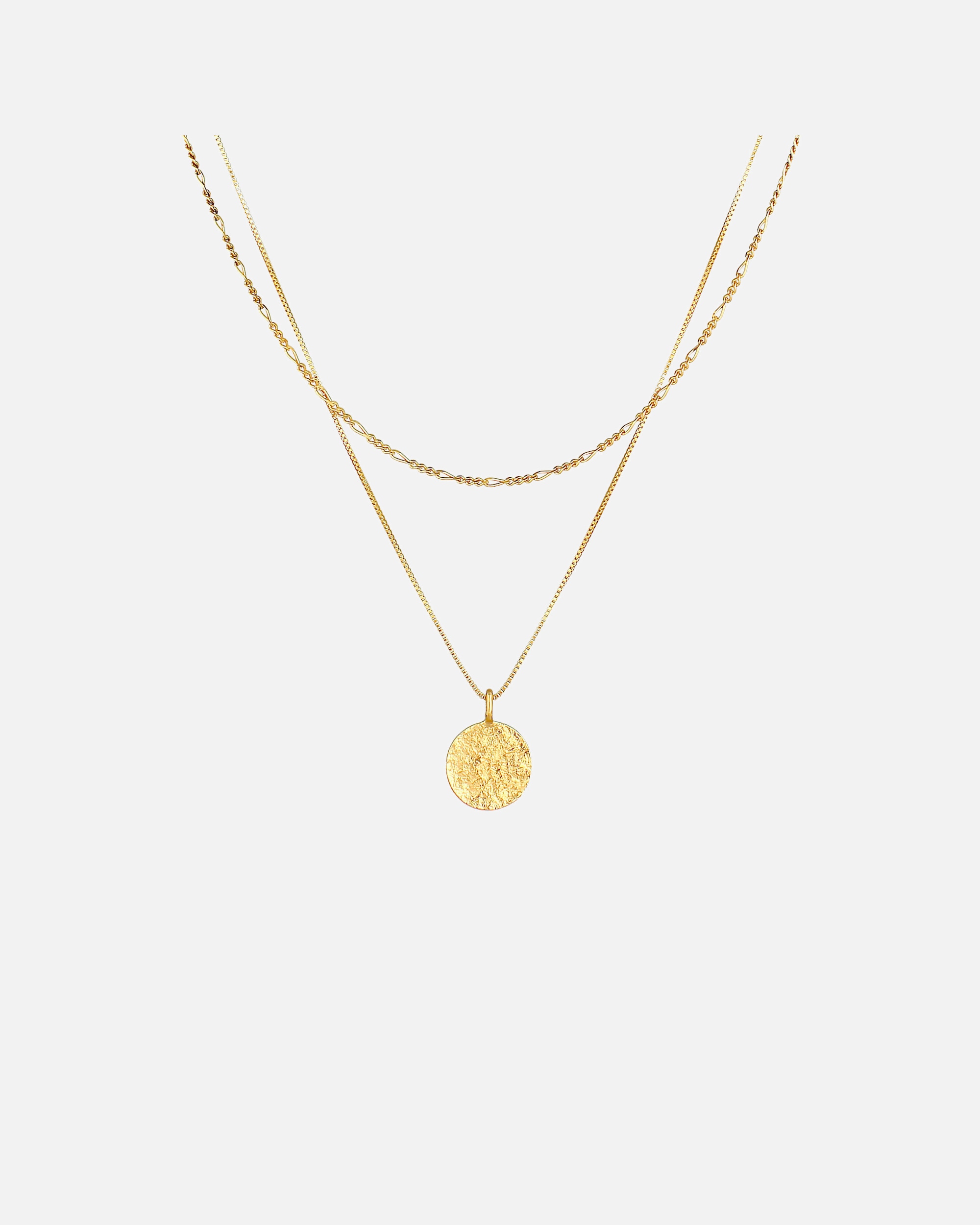 Halskette für Männlich KUZZOI Herren Layer Figaro Venezianer Plättchen 925 Silber goldfarben