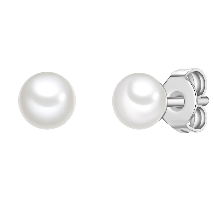 Glanzstücke München Perlen-Ohrstecker aus Sterling Silber in silber mit Süßwasser-Zuchtperle 4,7 mm Damen