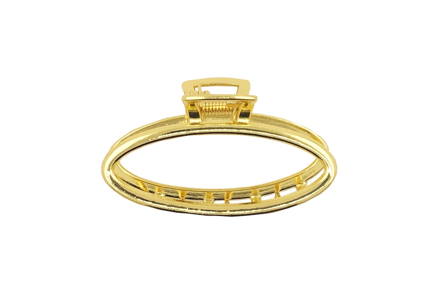 SOHO Oval Small Metall Haarklammer Gold Hellbraun Damen