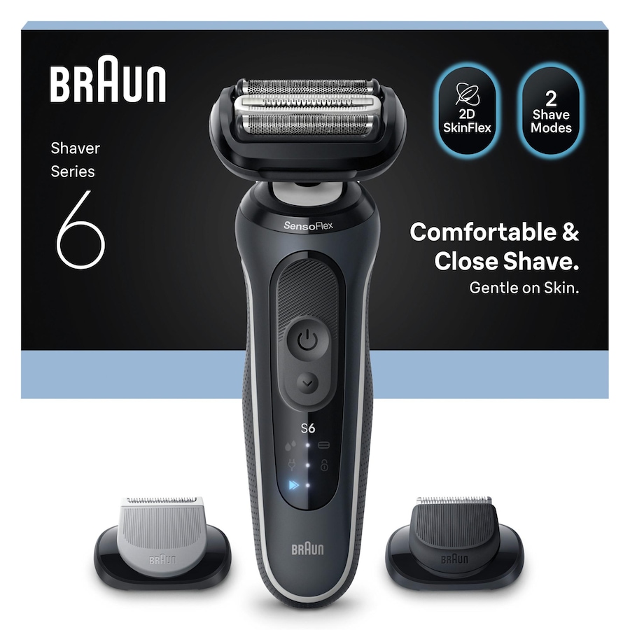 Braun Series 6 62-G1650s Herren-Elektrorasierer, 2 Aufsätze, wasserdicht, 60