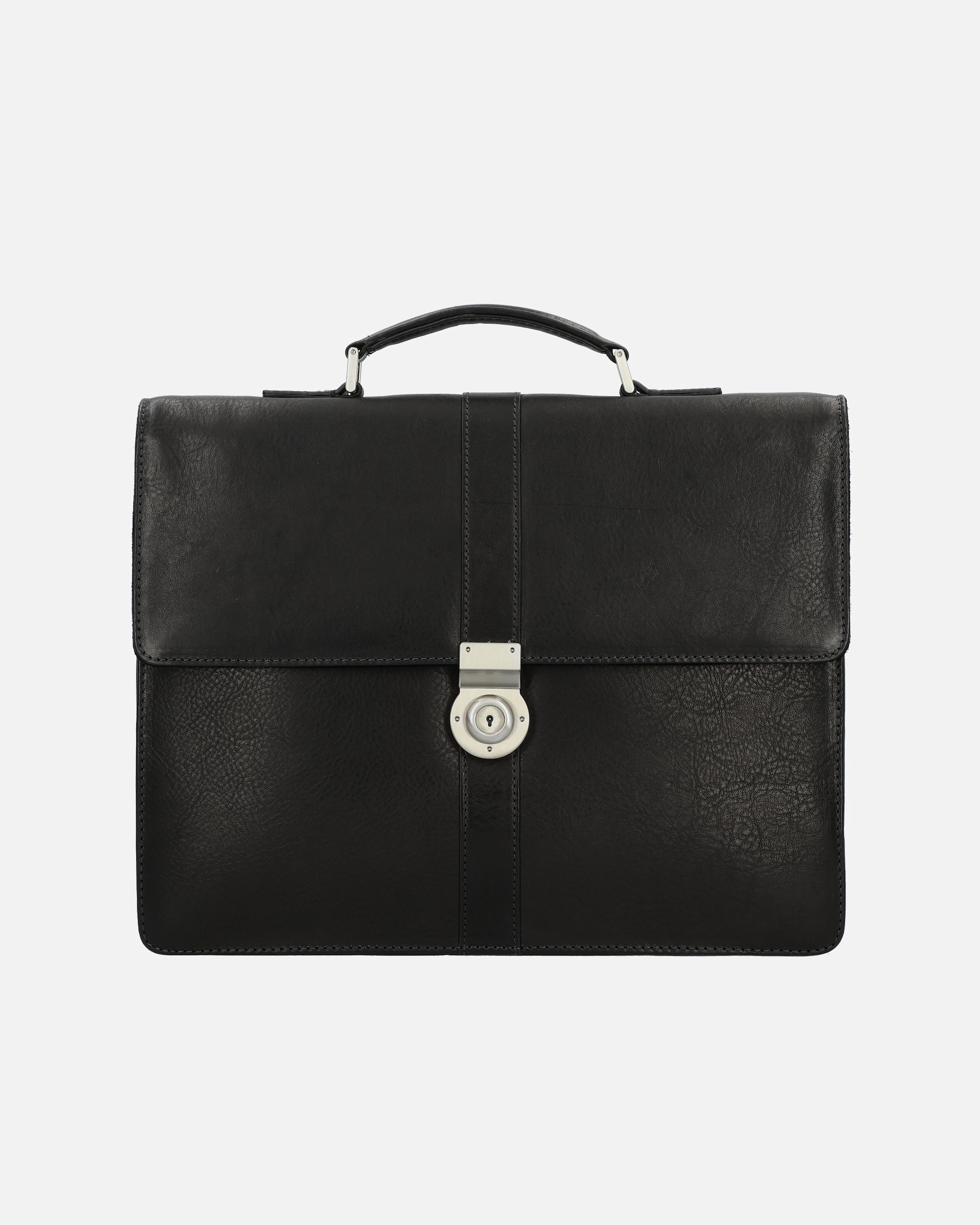 Laptoptasche für Männlich Leonhard Heyden Bergamo Aktentasche Leder 38 cm Laptopfach schwarz