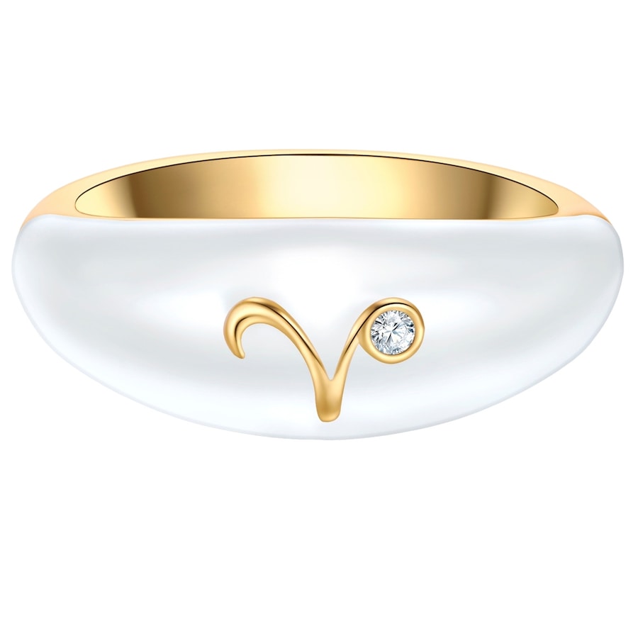 Glanzstücke München Ring Sternzeichen Widder aus Sterling Silber in gelbgold mit Zirkonia 60 Damen