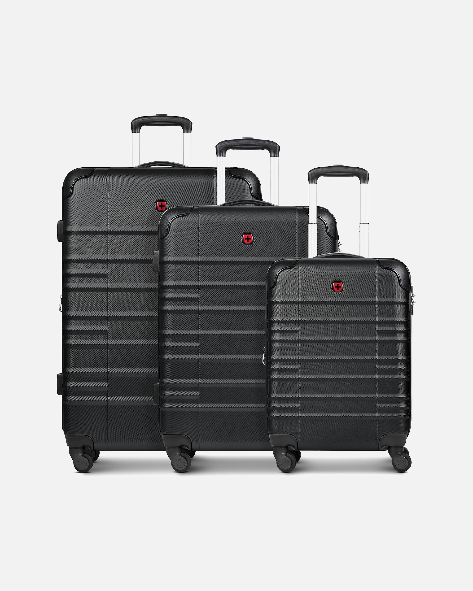 Koffer für Männlich Wenger Amplar Evo 4 Rollen Kofferset 3-teilig mit Dehnfalte black
