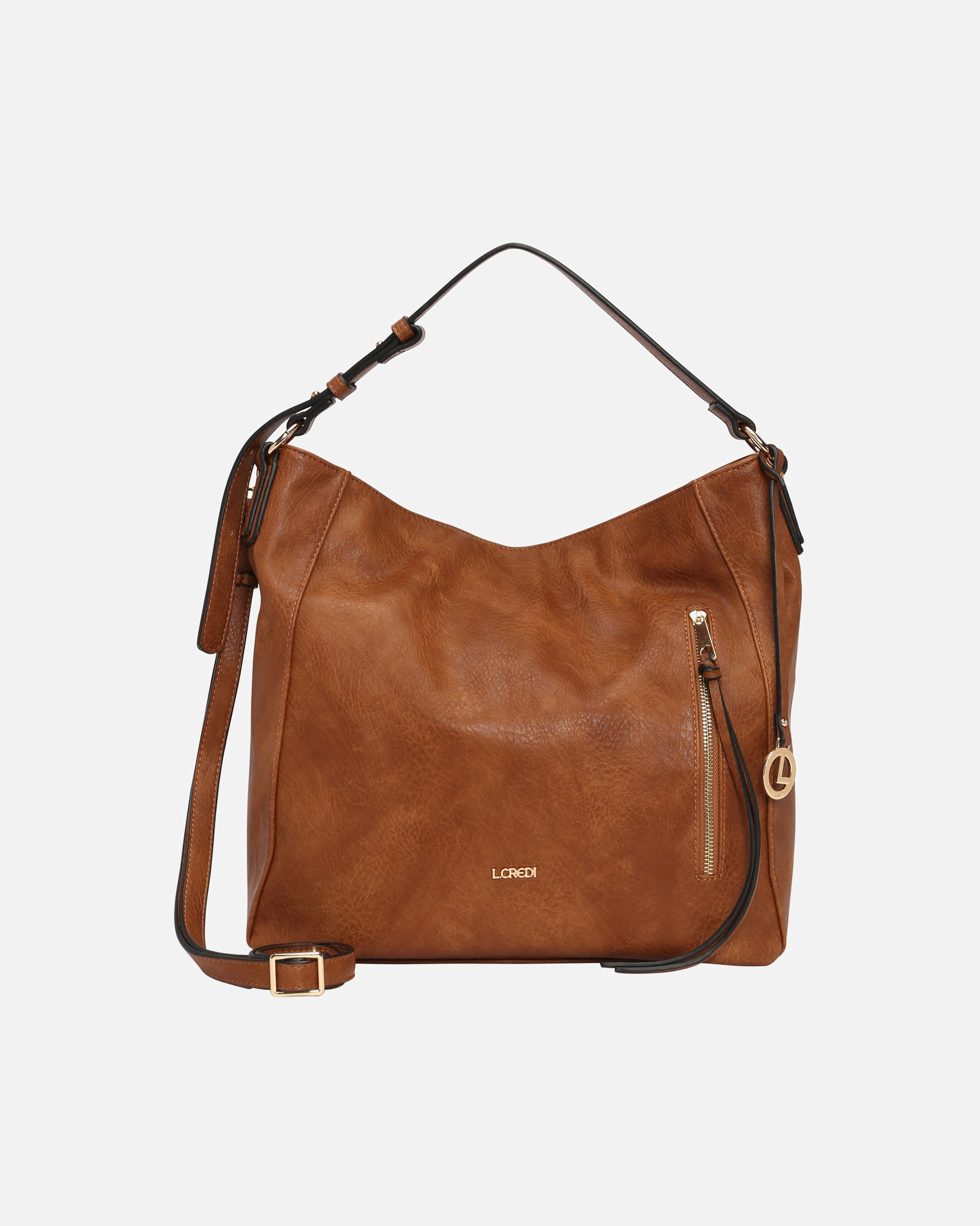 Tasche für Weiblich L.CREDI Jana Schultertasche cognac