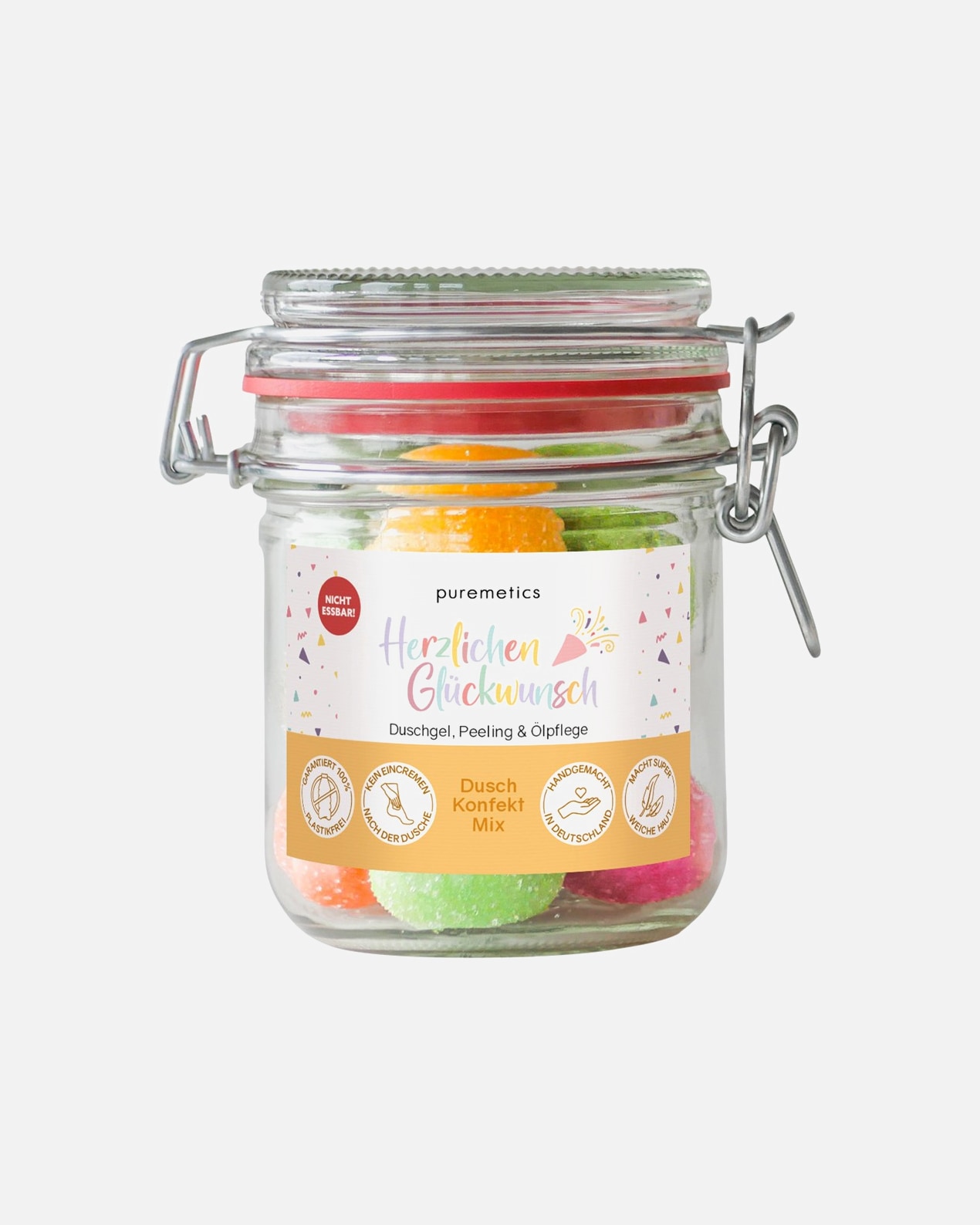 Duschschaum für Weiblich puremetics Dusch-Konfekt Herzlichen Glückwunsch 200 g