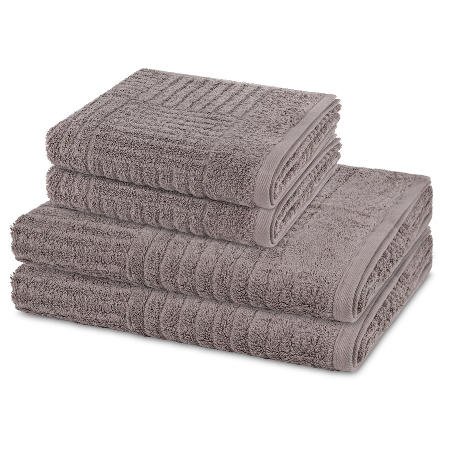 ROSS Handtuch-Set Carre (4-teilig) Flanell Grau