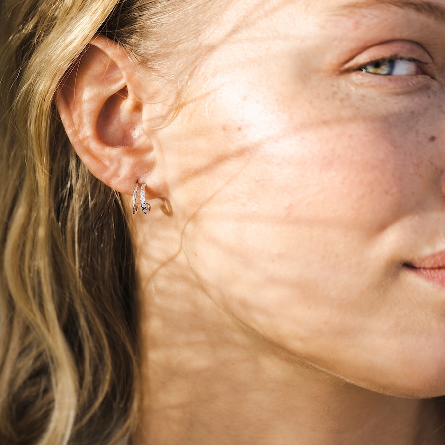 NOELANI Creolen 925er Silber One Size Weiss Damen