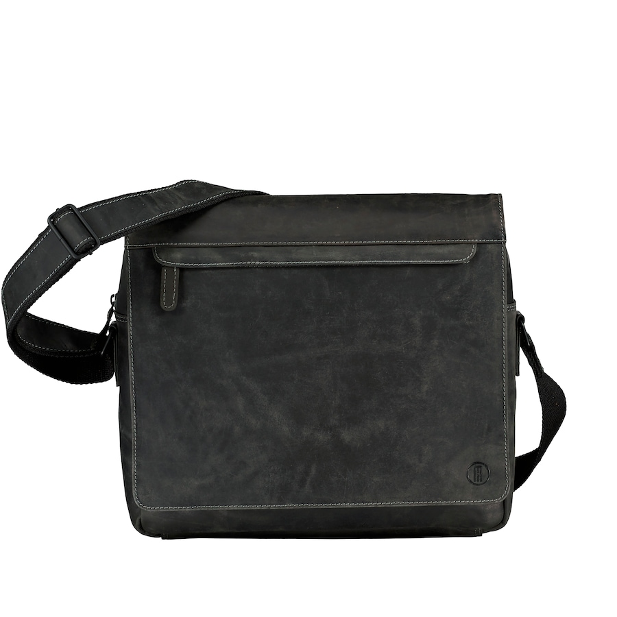 Hausfelder Manufaktur Kuriertasche Huntsville Habib mit Laptopfach Schwarz