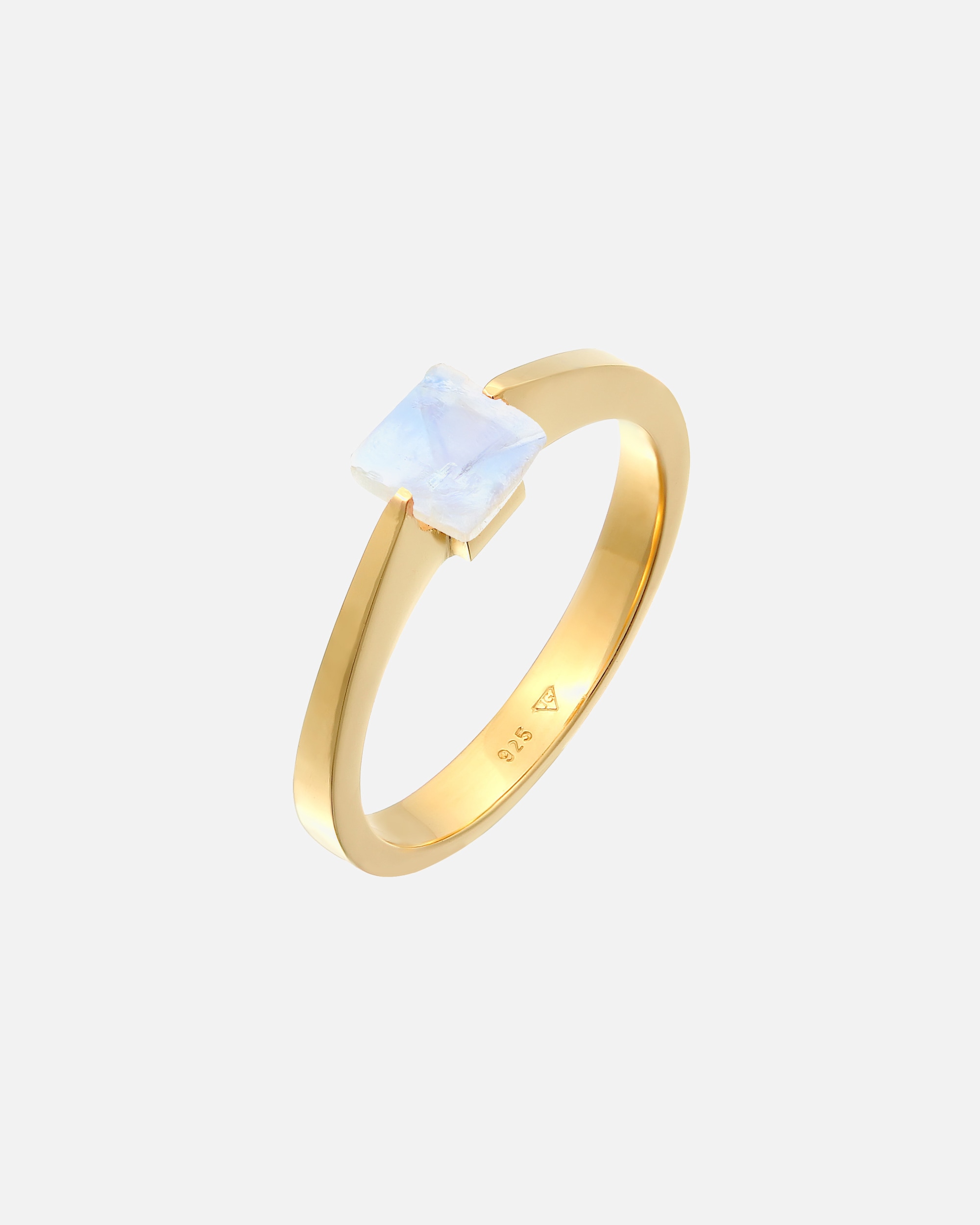 Ring für Weiblich Elli PREMIUM Elli PREMIUM Ring Solitär Mondstein Edelstein Viereck 925 Silber 66