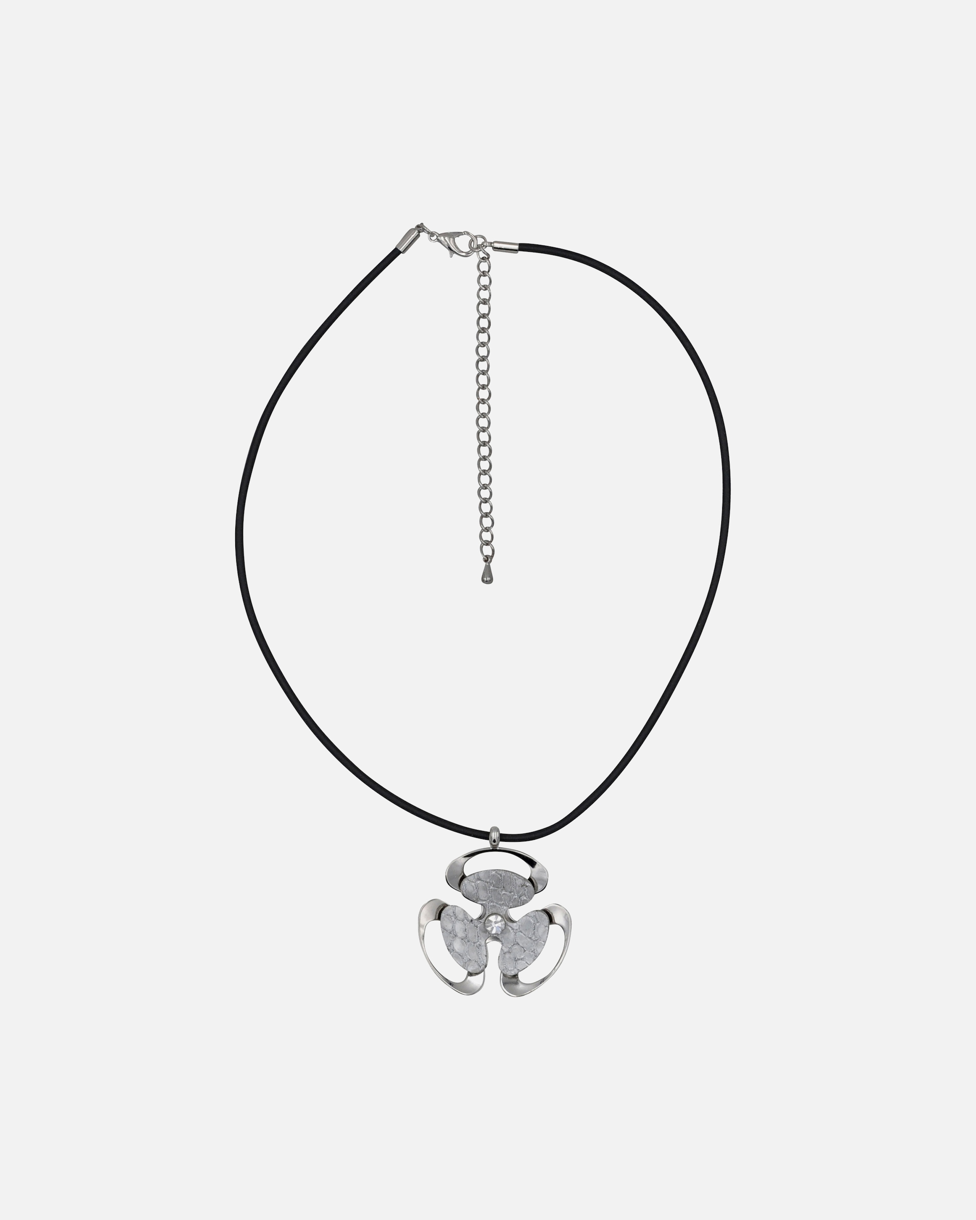 Kette für Weiblich Steuer Anhänger mit Kette Metall Glasstein weiß 49,0cm