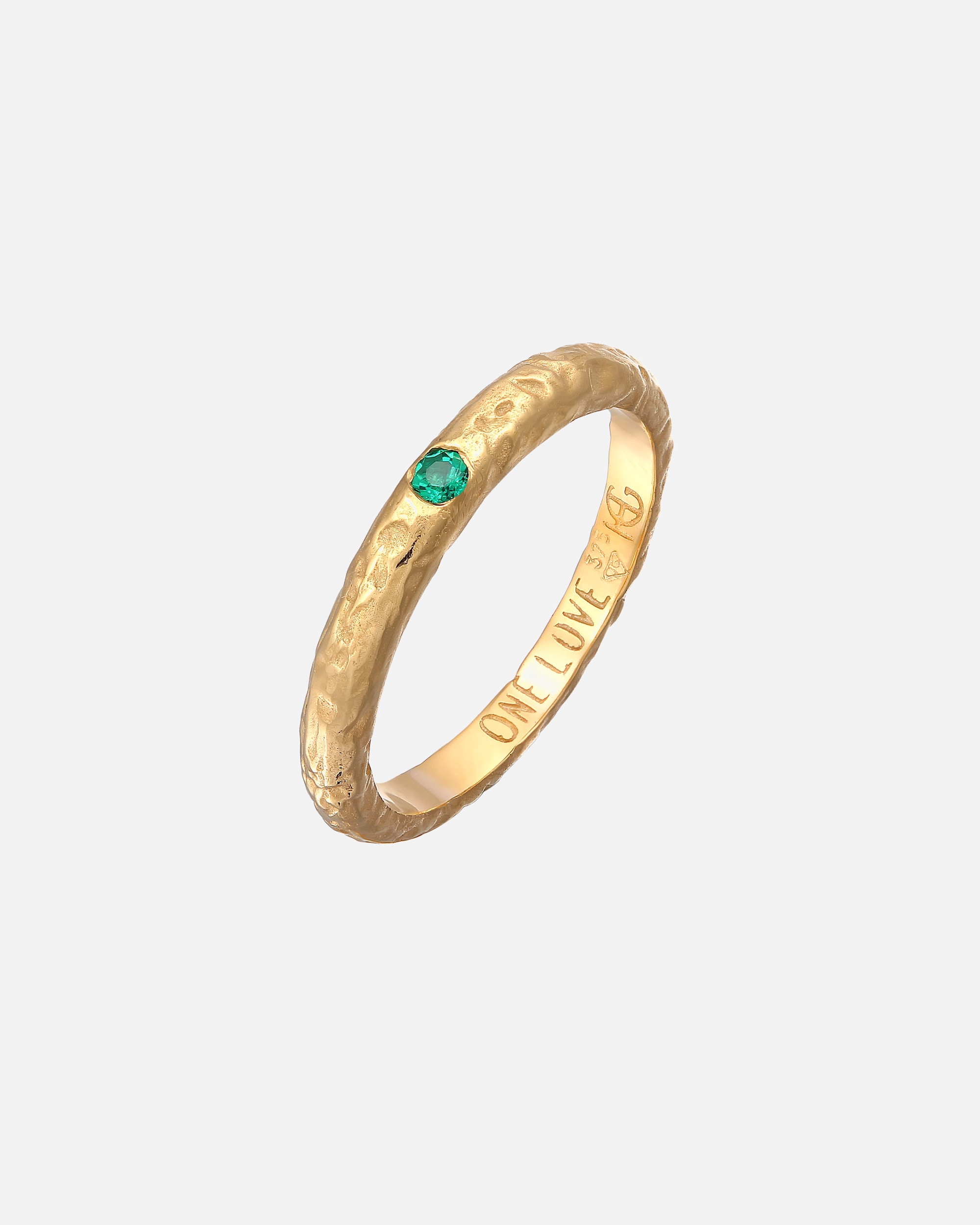 Ring für Weiblich Haze & Glory Default Brand Line One Love Smaragd - 375 Gelbgold 52