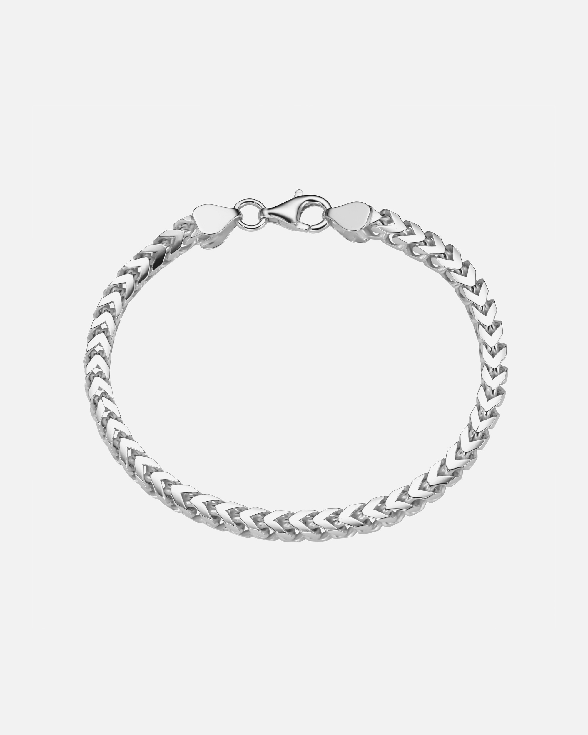 Armband für Unisex Smart Jewel Armband Fantasiekette 4-kant diamantiert, massiv, Silber 925 23 cm