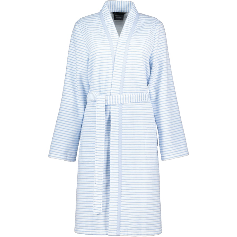 Cawö Bademäntel Damen Kimono Struktur 1214 mittelblau - 11 XS Weiss