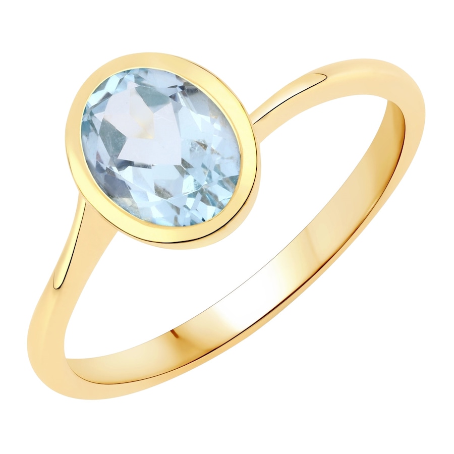 Rafaela Donata Ring Sterling Silber Blautopas in Gelbgold 52 Damen