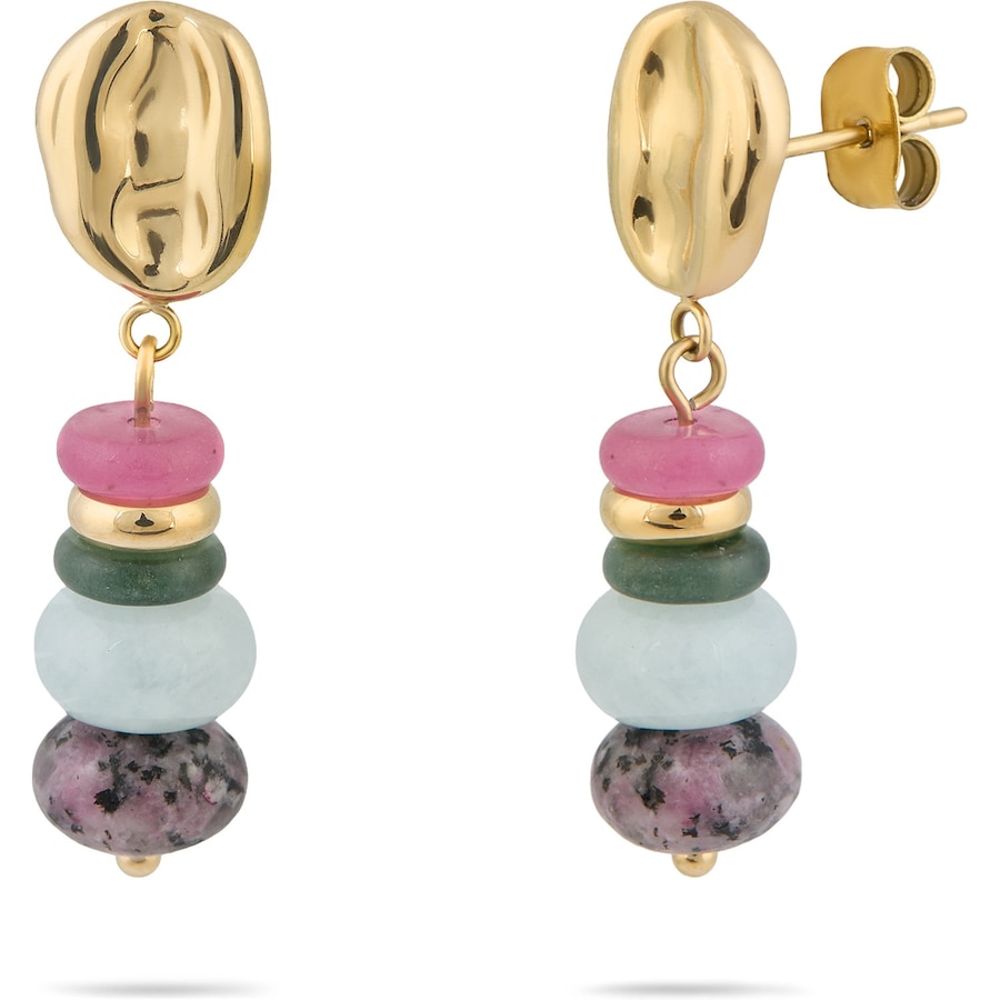 Tamaris Ohrhänger Edelstahl, Farbstein gold Damen