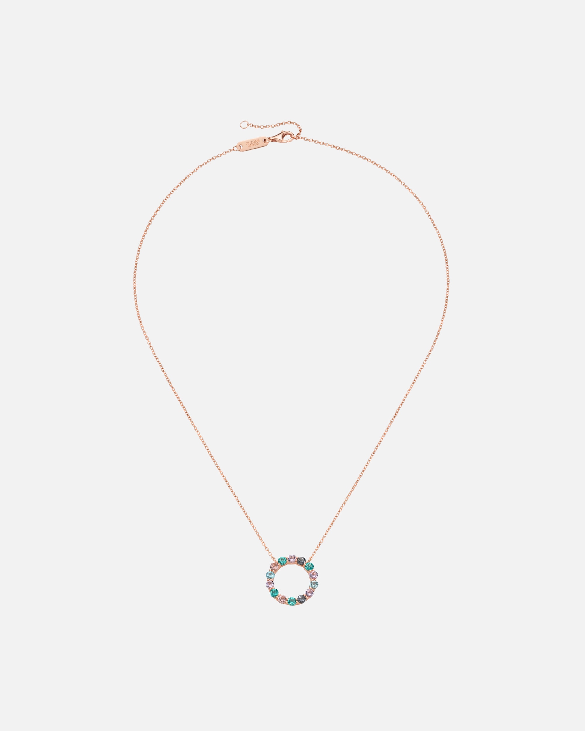 Halskette für Unisex Giorgio Martello Milano Collier mit synth. Rubin, Saphir und Kristallsteinen, Silber 925 45 cm