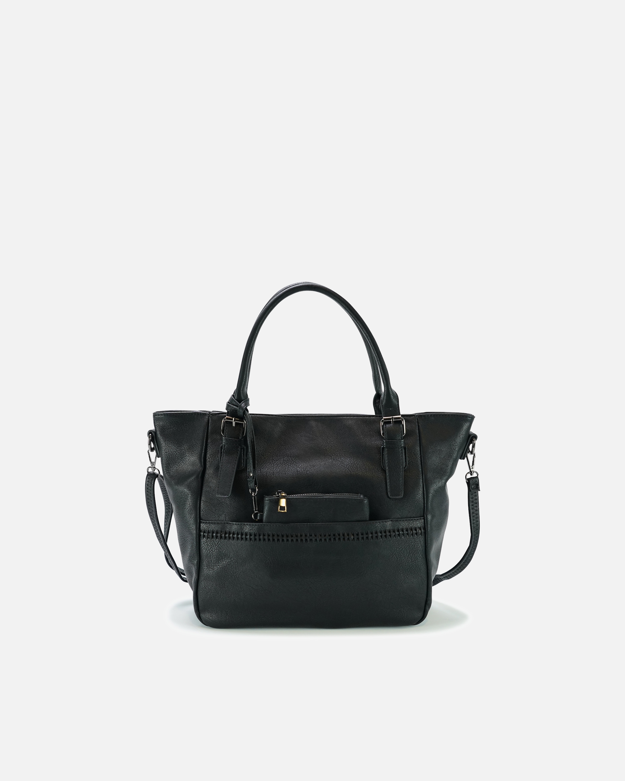 Handtasche für Unisex HARPA Moderne Handtasche mit abnehmbarem Kosmetiktäschchen schwarz