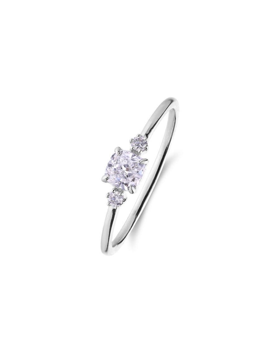 Lucardi Ring mit Steinen, 585 Gold, Diamant Silber - 57mm Damen