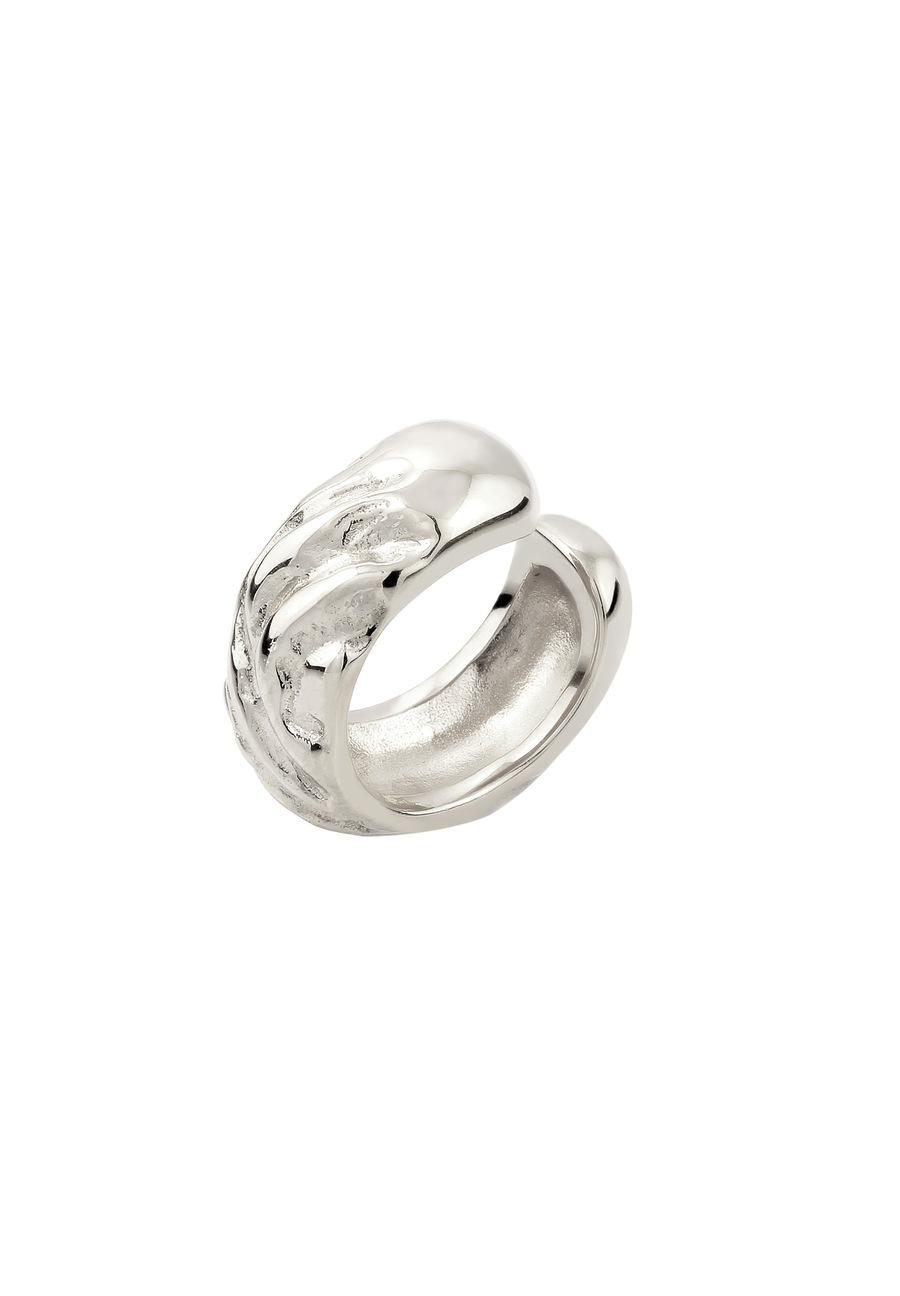 Elli Earcuff Single Strukturiert 925 Sterling Silber silberfarben Damen