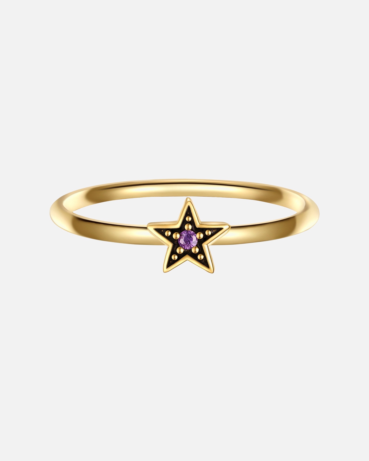 Ring für Weiblich Glanzstücke München Ring Stern aus Sterling Silber in Gelbgold mit Zirkonia 54
