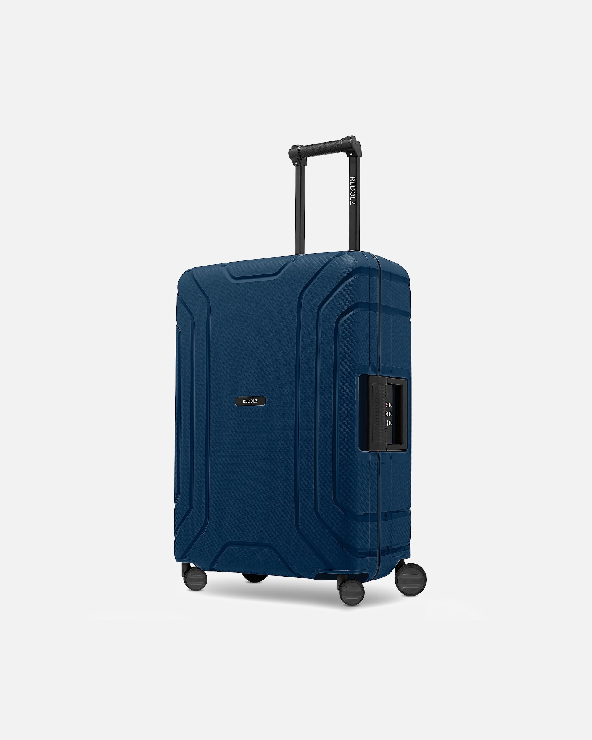 Trolley für Männlich Redolz Essentials 15 4-Rollen Trolley 65 cm mit Dreipunkt-Verschluss navy blue