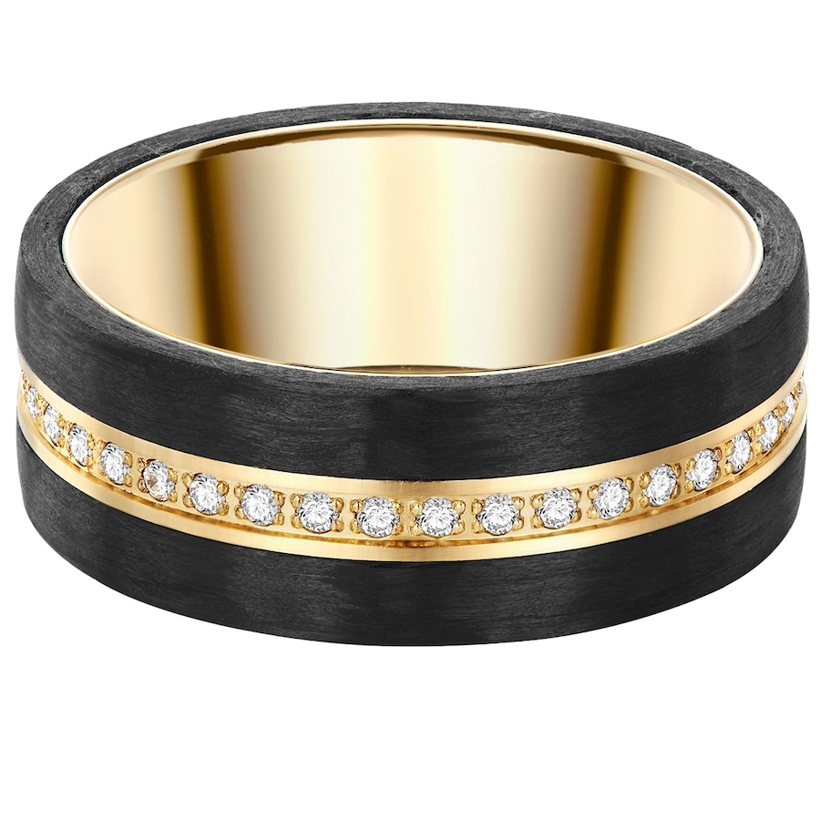 Trilani Ring aus Edelstahl in gelbgold mit Zirkonia 58 Damen