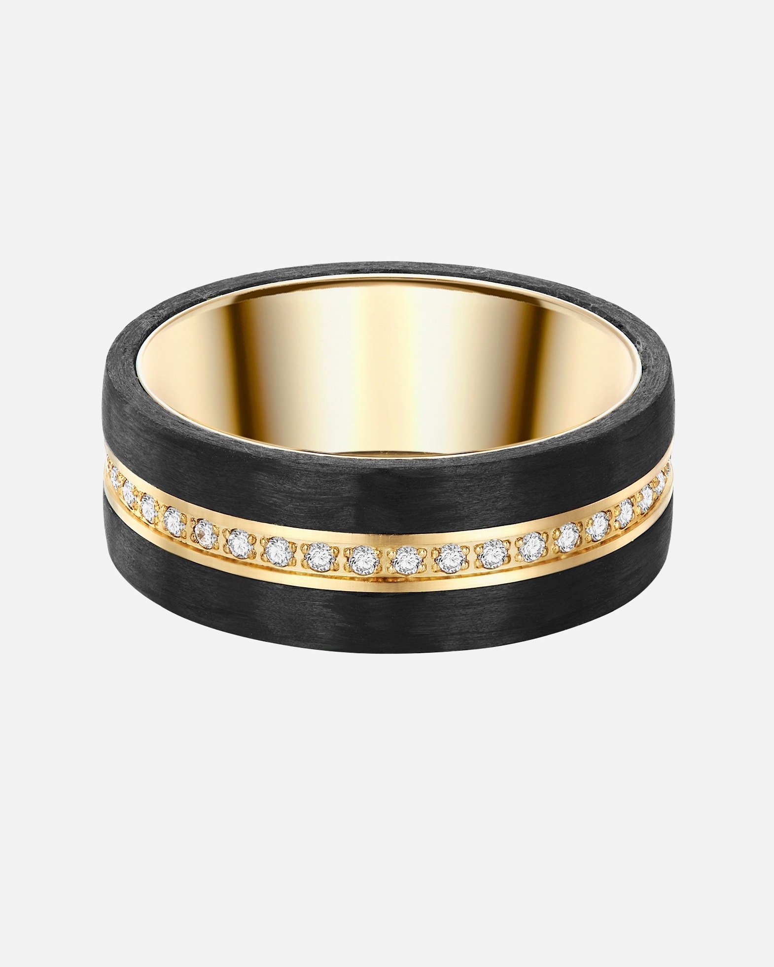 Ring für Weiblich Trilani Ring aus Edelstahl in gelbgold mit Zirkonia 48