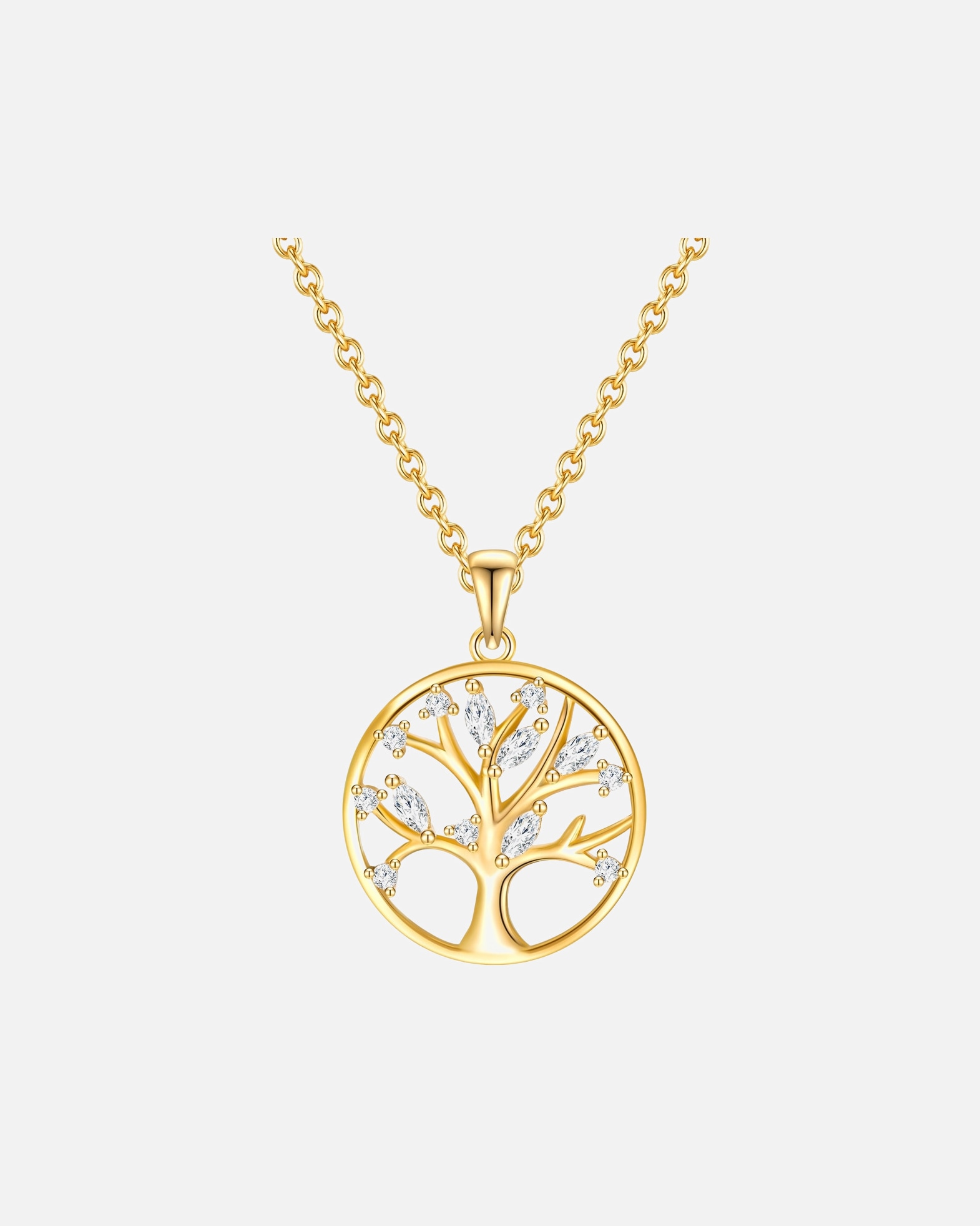 Halskette für Weiblich Rafaela Donata Halskette Baum des Lebens Sterling Silber Zirkonia in Silber Gold