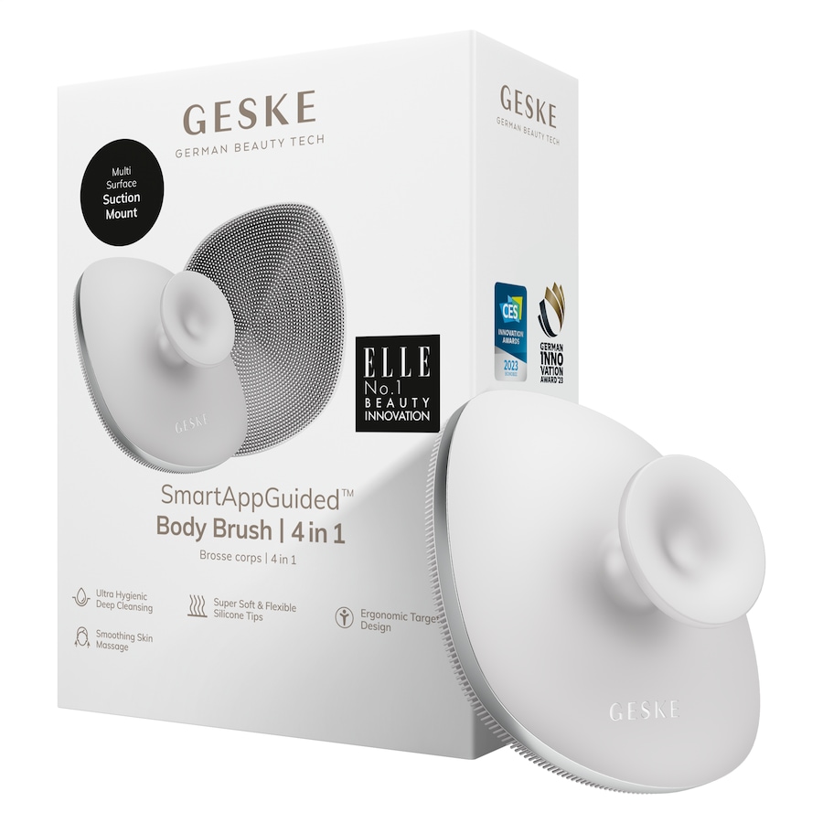 GESKE Body Brush | 4 in 1 Design mit Metallring Reinigungsbürste White