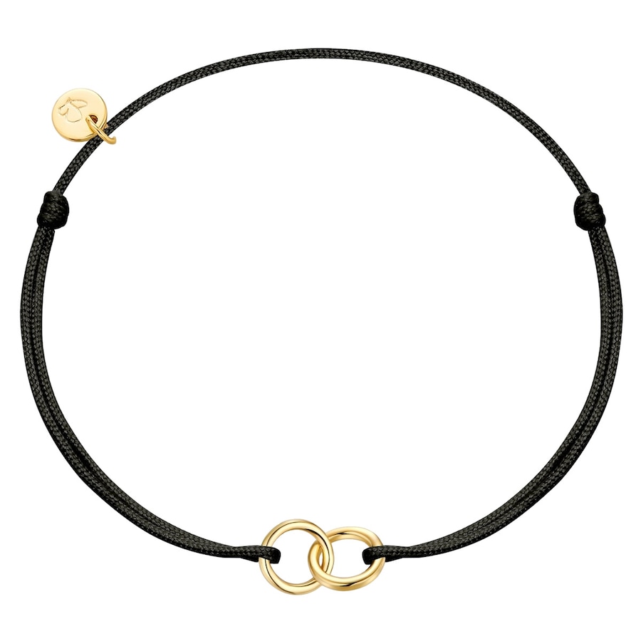 Glanzstücke München Armband aus Textil und Sterling Silber in Gelbgold 15,0 - 22,0 cm, flexibel einstellbar Damen