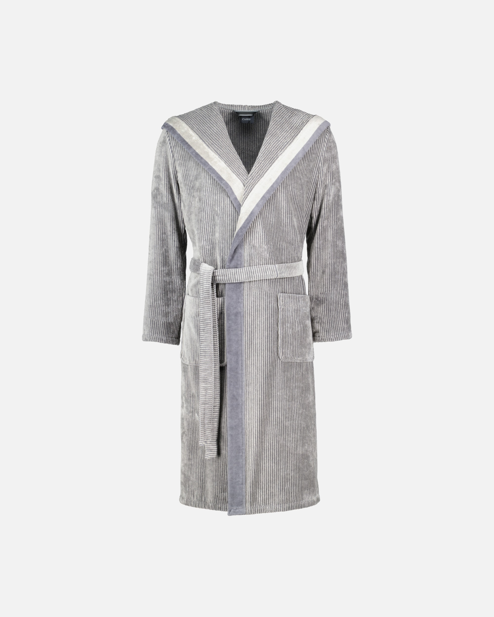 Bademantel für Männlich Cawö Cawö Bademäntel Herren Kapuze Luxury Home 5841 stein - 37 L
